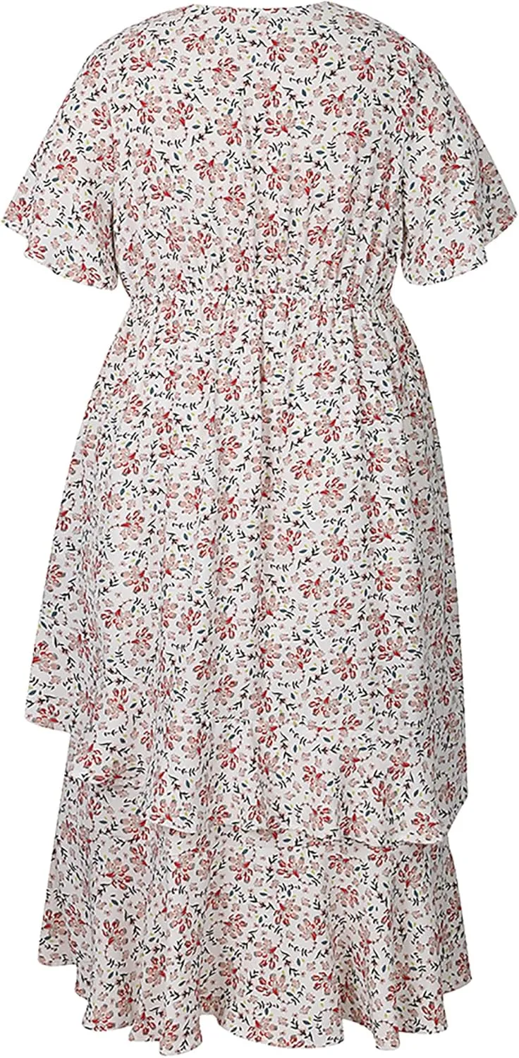 Plus Size Summer Dresses for Women 2025 Floral Maxi Dress Flowy Vacation Dress for Beach Wedding, Church, Garden Party