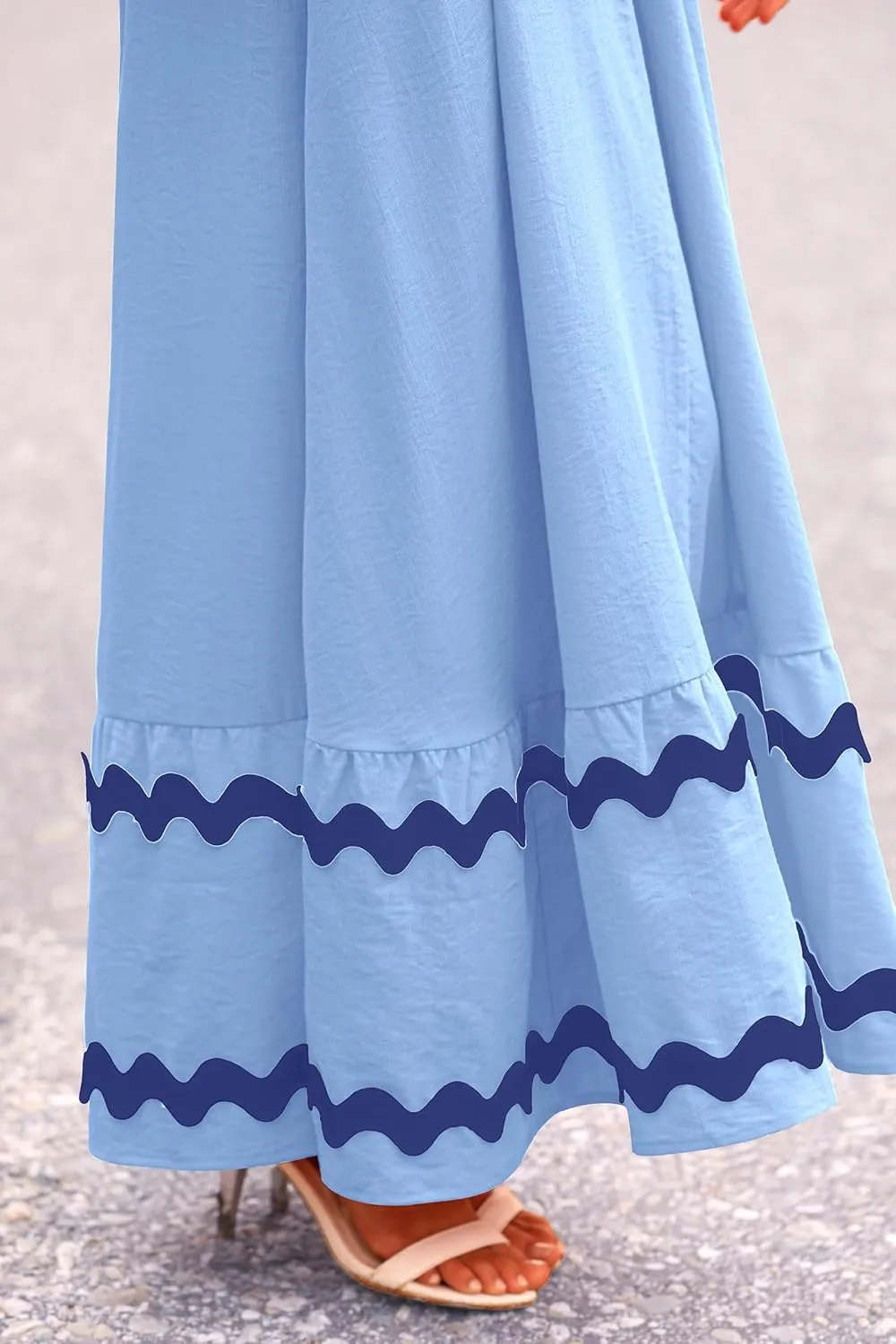 PRETTYGARDEN Women's 2025 Summer Flowy Maxi Dress Casual Sleeveless Spaghetti Strap Ruffle Beach Long Dresses