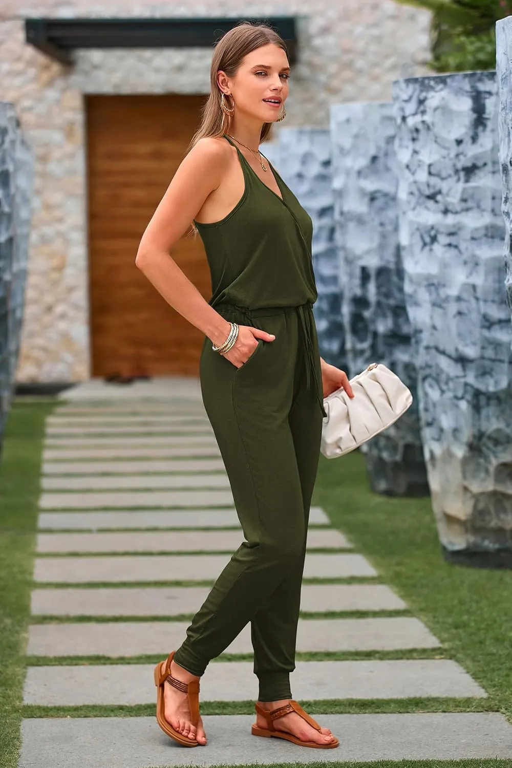 PRETTYGARDEN Womens Summer Casual One Piece Jumpsuits Spaghetti Strap Pants Romper 2025 Spring Vacation Resort Outfits