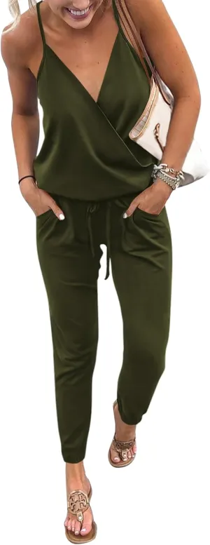 PRETTYGARDEN Womens Summer Casual One Piece Jumpsuits Spaghetti Strap Pants Romper 2025 Spring Vacation Resort Outfits