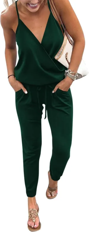 PRETTYGARDEN Womens Summer Casual One Piece Jumpsuits Spaghetti Strap Pants Romper 2025 Spring Vacation Resort Outfits