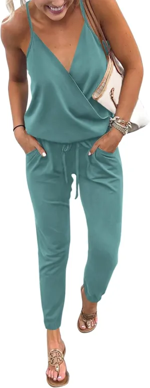 PRETTYGARDEN Womens Summer Casual One Piece Jumpsuits Spaghetti Strap Pants Romper 2025 Spring Vacation Resort Outfits