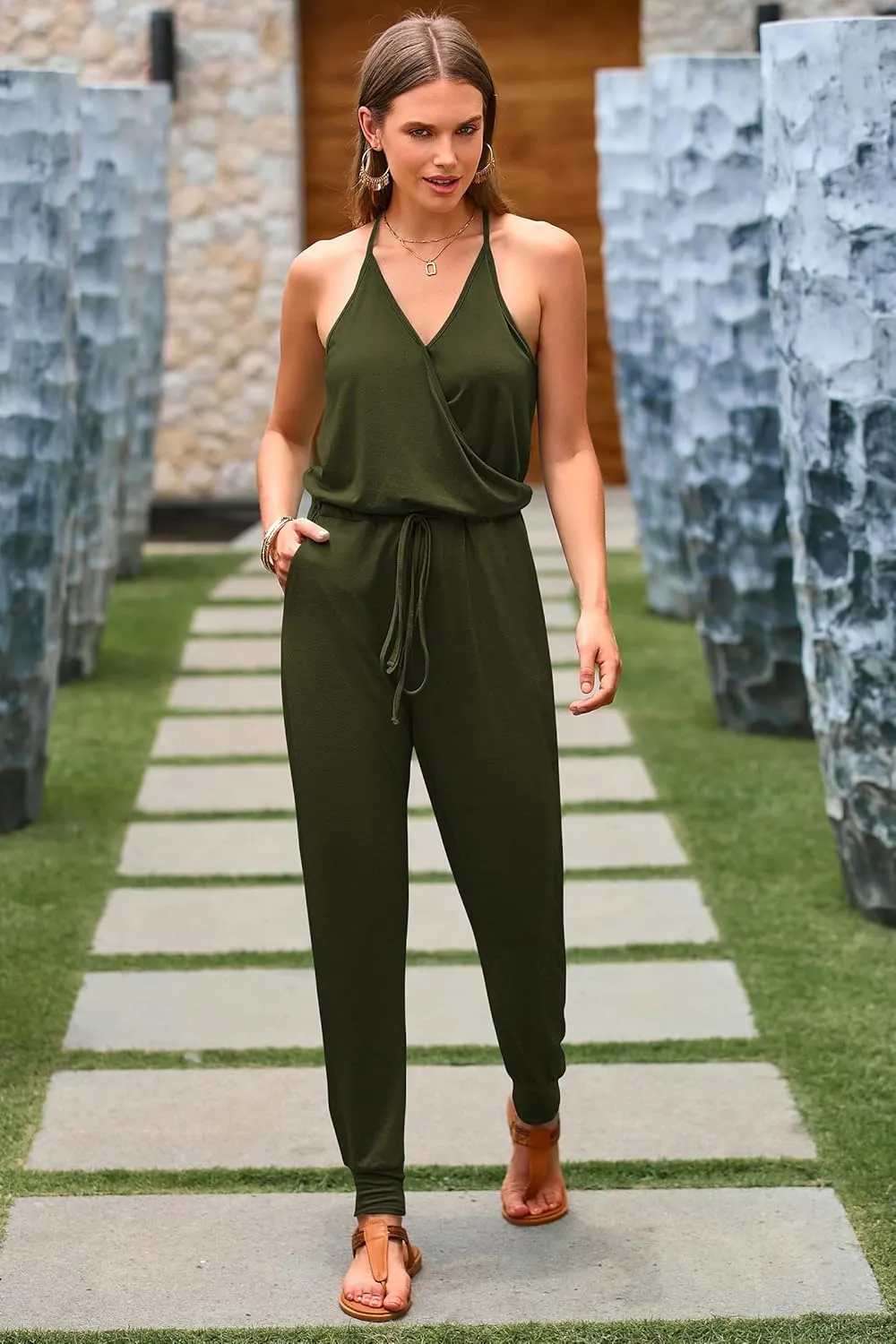 PRETTYGARDEN Womens Summer Casual One Piece Jumpsuits Spaghetti Strap Pants Romper 2025 Spring Vacation Resort Outfits