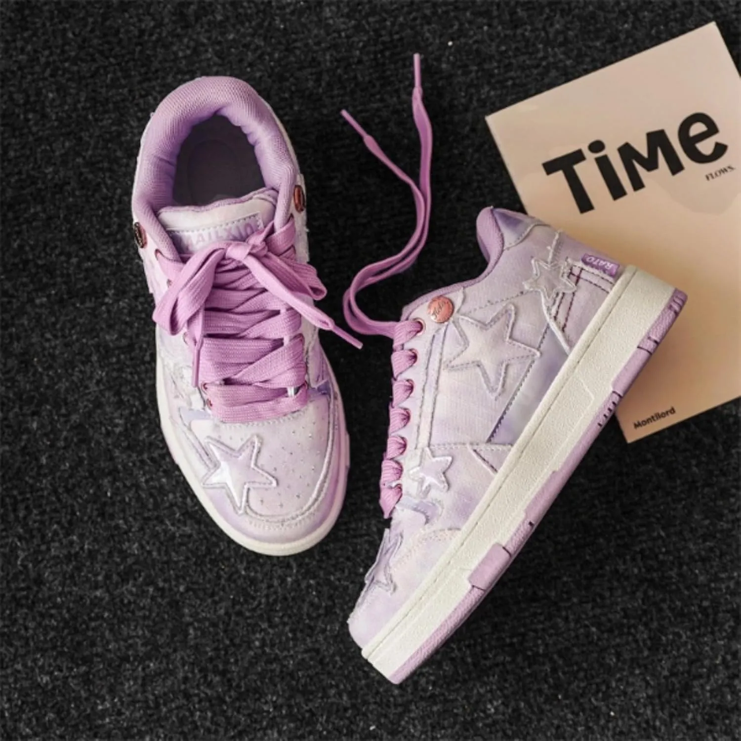 Retro Star Platform Shoes Vintage Chunky Sneakers for Women Men Trendy Casual Aesthetic Y2k Skate Shoes