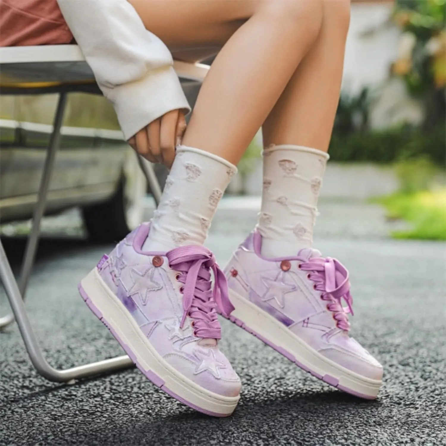 Retro Star Platform Shoes Vintage Chunky Sneakers for Women Men Trendy Casual Aesthetic Y2k Skate Shoes
