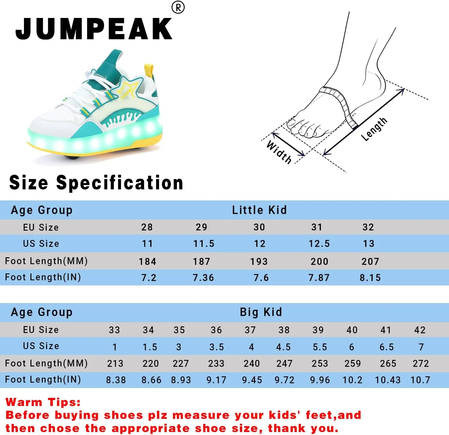 Roller Shoes with 16 LED Combinations for Girls Boys Roller Sneakers with 2-Wheels USB Rechargeable for Christmas Birthday Children Party Show Gift