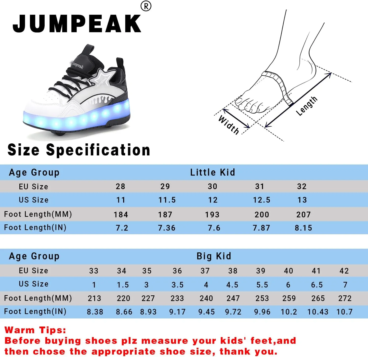 Roller Shoes with 16 LED Combinations for Girls Boys Roller Sneakers with 2-Wheels USB Rechargeable for Christmas Birthday Children Party Show Gift