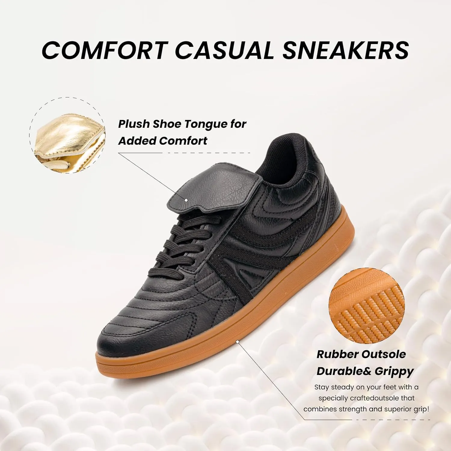 Rosella Carlie Sneakers for Women - Comfortable Casual Walking Tennis Shoes Non-Slip Shoes for Women - Lace-Up Fashion Sneakers Trendy Women's Footwear