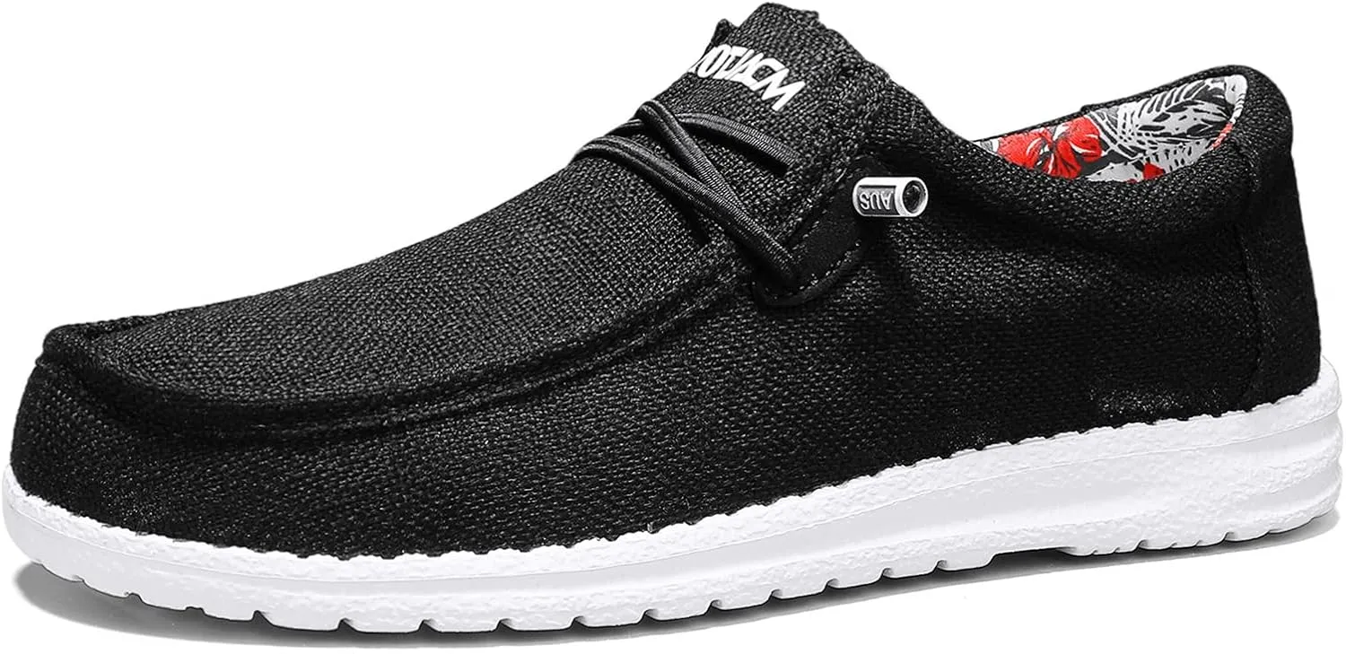 ROTJACM Women's Slip on Cloth Shoes with Arch Support,Plantar Fasciitis Loafers Canvas Comfort Wide Moc-Toe Light Weight Shoes