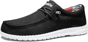 ROTJACM Women's Slip on Cloth Shoes with Arch Support,Plantar Fasciitis Loafers Canvas Comfort Wide Moc-Toe Light Weight Shoes
