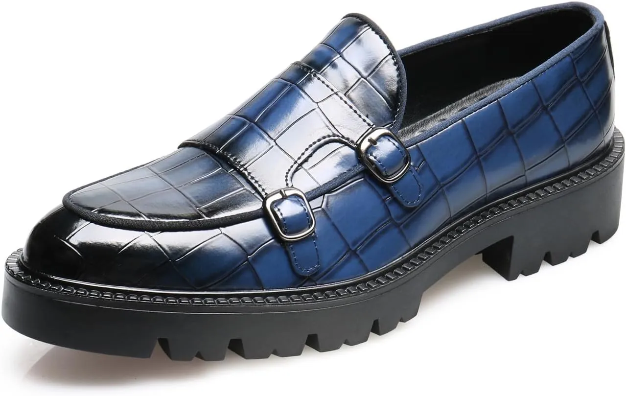 Santimon Mens Loafers Casual Dress Slip On for Men Patent Leather Smoking Plaid Penny Loafes Tuexdo Wedding Mocasines Formal Business Prom Shoes