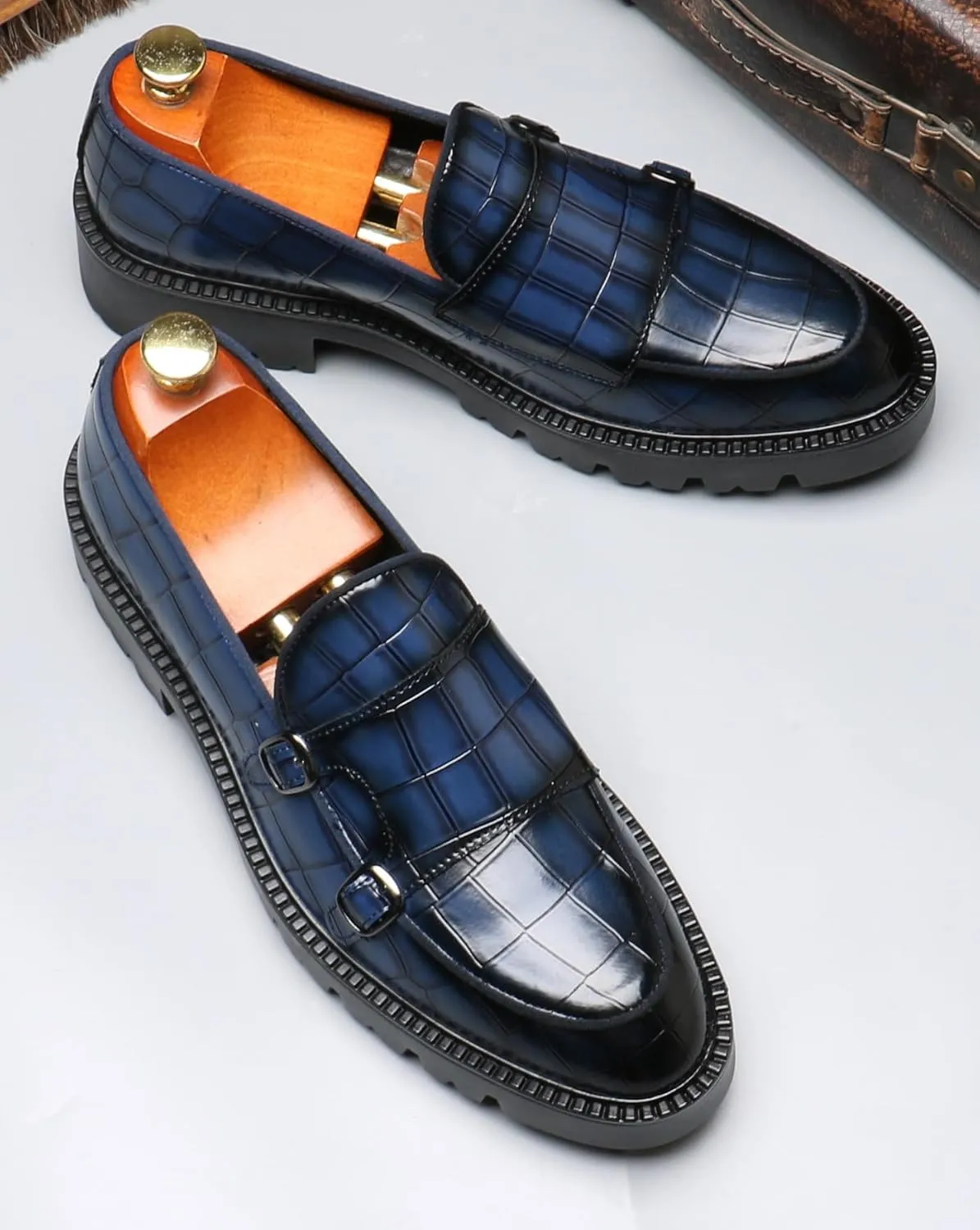 Santimon Mens Loafers Casual Dress Slip On for Men Patent Leather Smoking Plaid Penny Loafes Tuexdo Wedding Mocasines Formal Business Prom Shoes