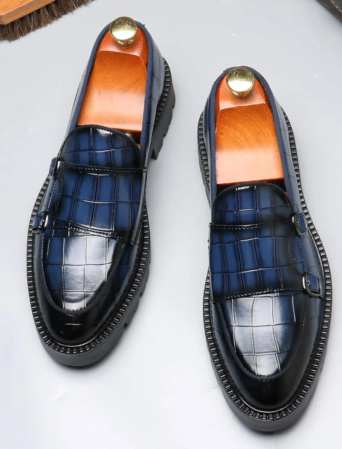 Santimon Mens Loafers Casual Dress Slip On for Men Patent Leather Smoking Plaid Penny Loafes Tuexdo Wedding Mocasines Formal Business Prom Shoes
