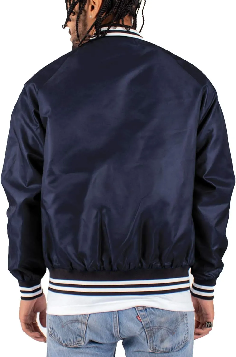 Shaka Wear Men’s Bomber Jacket – Classic Padded Relaxed Fit Water Resistant College Baseball Varsity Coat S-3XL