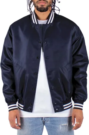 Shaka Wear Men’s Bomber Jacket – Classic Padded Relaxed Fit Water Resistant College Baseball Varsity Coat S-3XL