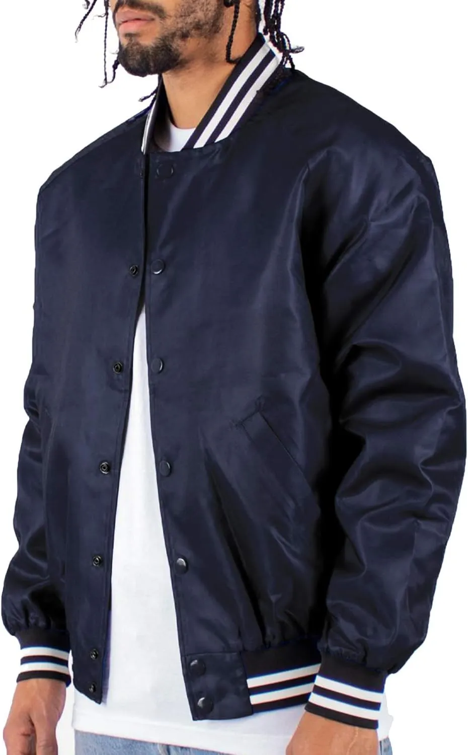 Shaka Wear Men’s Bomber Jacket – Classic Padded Relaxed Fit Water Resistant College Baseball Varsity Coat S-3XL