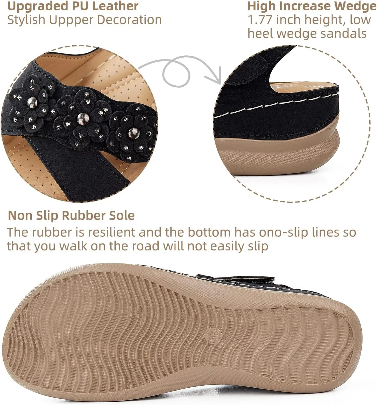 SHIBEVER Wedge Sandals for Women Dressy: Women Comfortable Summer Platform Casual Dress Sandal
