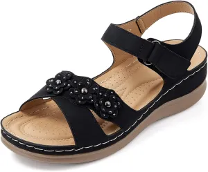 SHIBEVER Wedge Sandals for Women Dressy: Women Comfortable Summer Platform Casual Dress Sandal