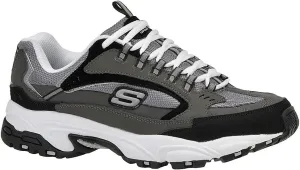 Skechers Sport Men's Stamina Nuovo Cutback Lace-Up Sneaker,Charcoal/Black,8 M US