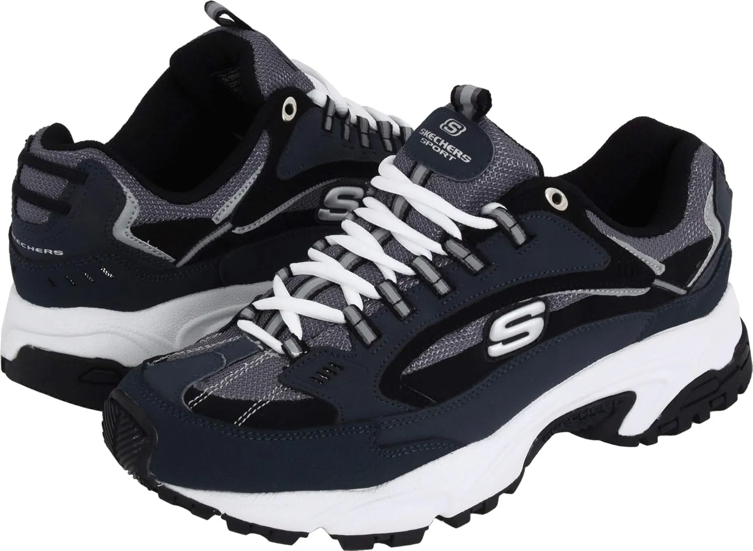 Skechers Sport Men's Stamina Nuovo Cutback Lace-Up Sneaker,Navy/Black,10 2E US