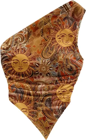 SOLY HUX Women's Plus Size Boho Print Tank Top One Shoulder Sleeveless Ruched Asymmetrical Vacation Tops