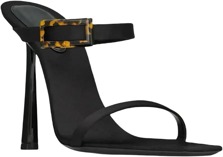 Square Toe Heeled Sandals for Women Stilettos Dressy Two Strap Open Toe High Heels for Wedding Party Daily Wear