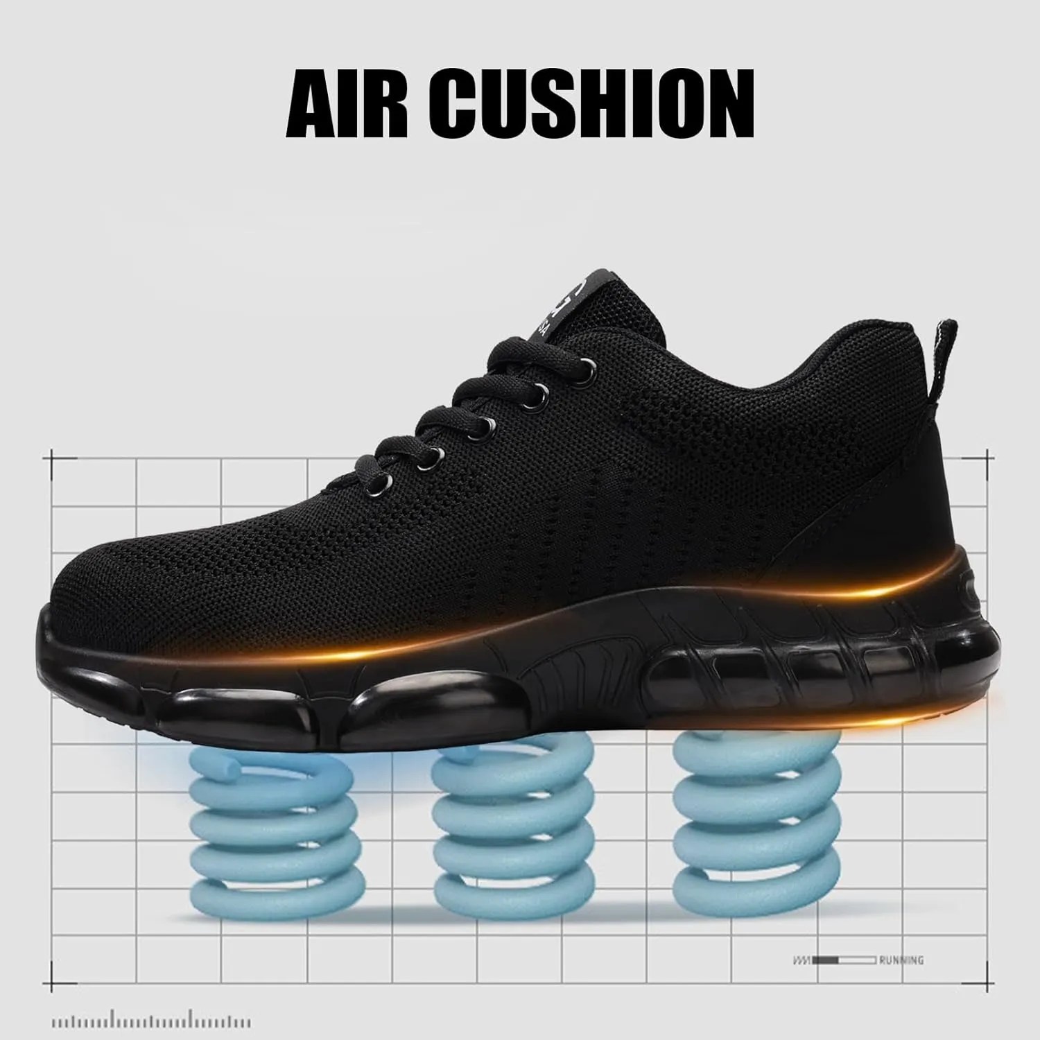 Steel Toe Shoes for Men Women Lightweight Work Shoes Indestructible Safety Sneakers Comfortable Steel Toe Sneakers Mens Work Tennis Shoe for Industrial Construction