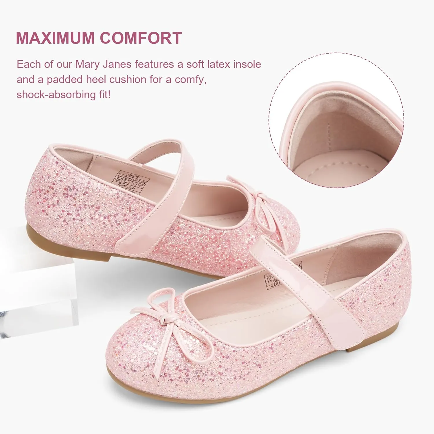 Stelle Girls Mary Jane School Flats Flower Wedding Uniform Party Shoes（Toddler/Little Kids/Big Kids）
