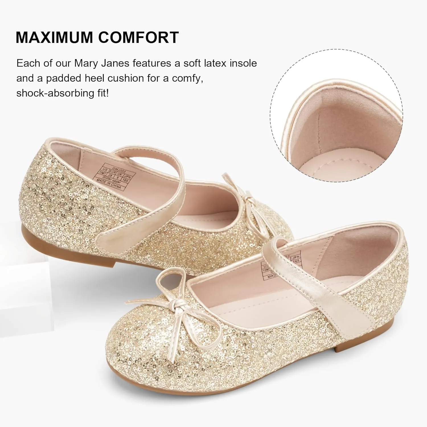 Stelle Girls Mary Jane School Flats Flower Wedding Uniform Party Shoes（Toddler/Little Kids/Big Kids）