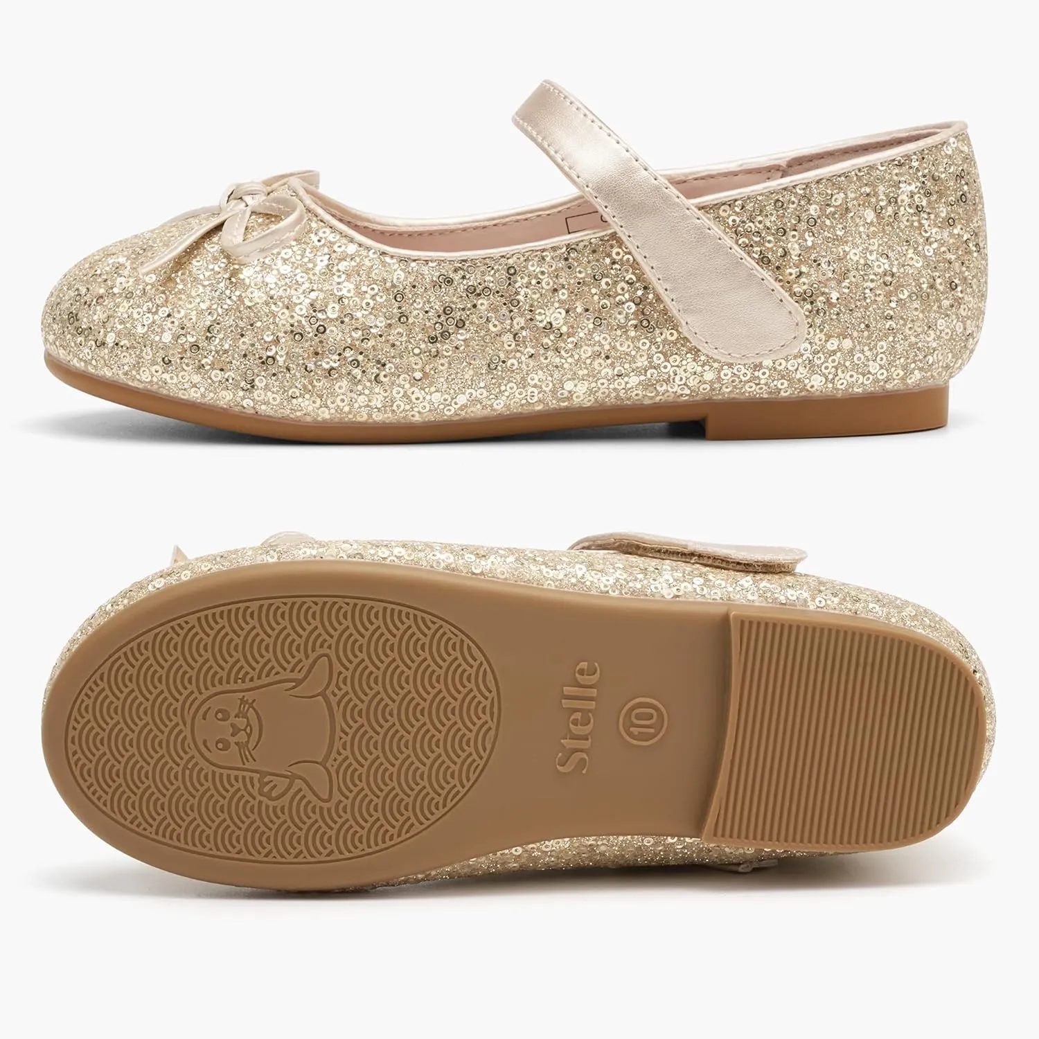 Stelle Girls Mary Jane School Flats Flower Wedding Uniform Party Shoes（Toddler/Little Kids/Big Kids）