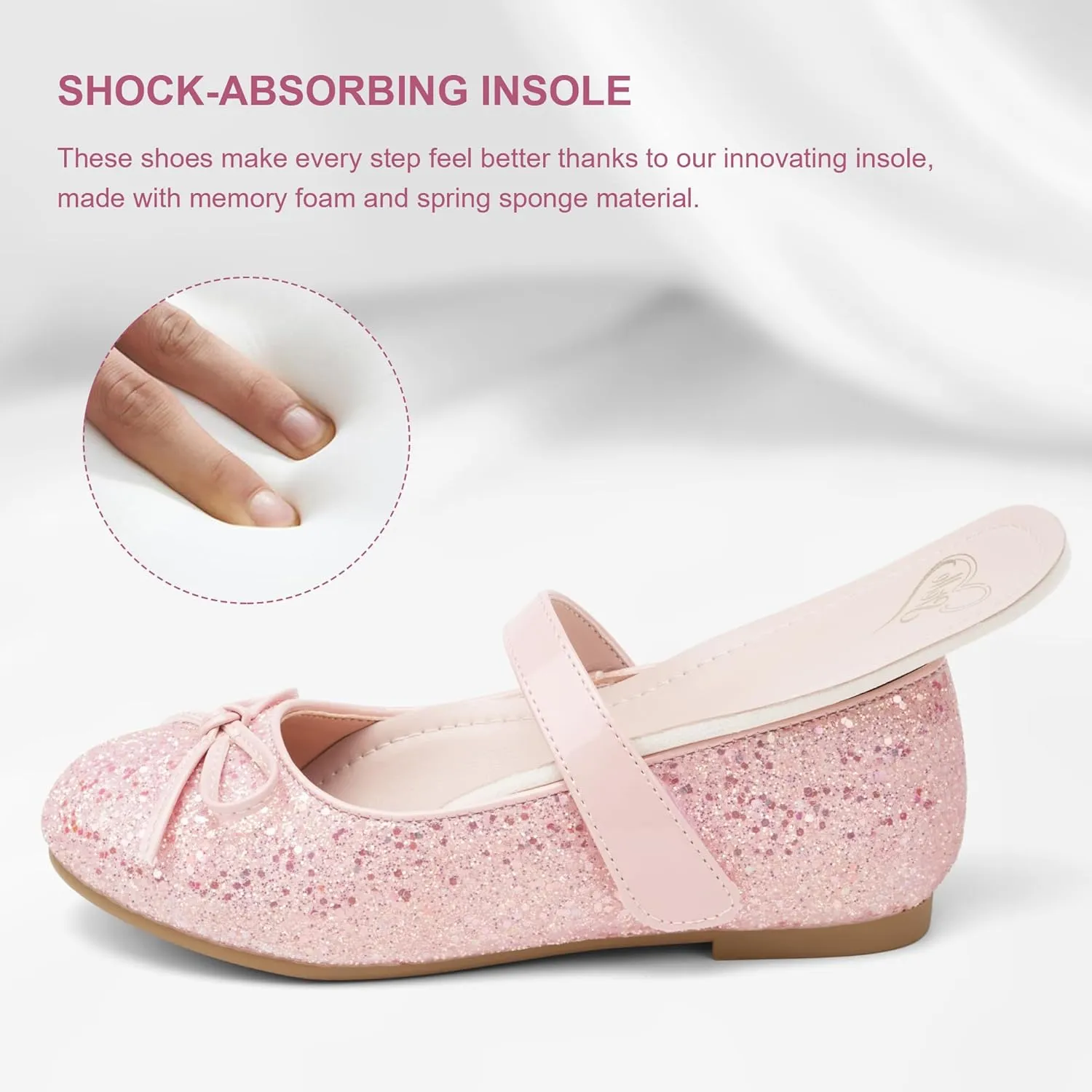 Stelle Girls Mary Jane School Flats Flower Wedding Uniform Party Shoes（Toddler/Little Kids/Big Kids）