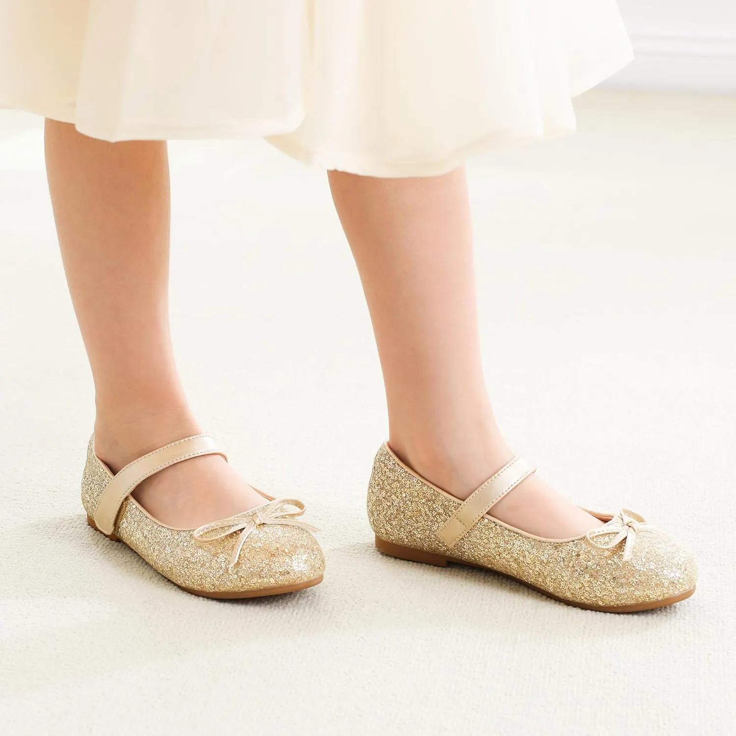 Stelle Girls Mary Jane School Flats Flower Wedding Uniform Party Shoes（Toddler/Little Kids/Big Kids）