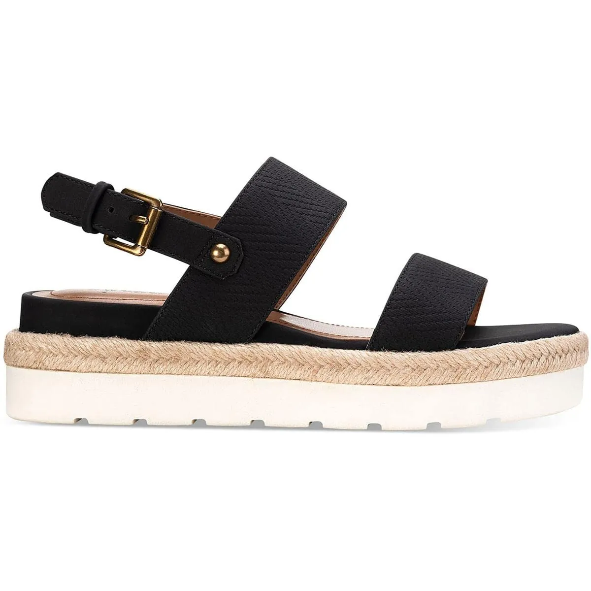 Style & Co. Womens Ferannie Faux Leather Heeled Espadrilles Black 9 Medium (B,M)