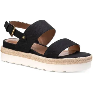 Style & Co. Womens Ferannie Faux Leather Heeled Espadrilles Black 9 Medium (B,M)