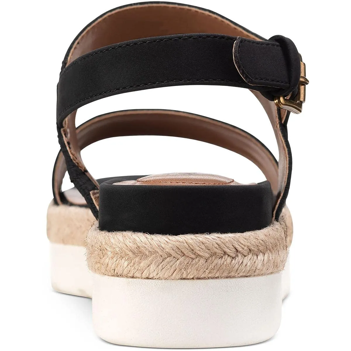 Style & Co. Womens Ferannie Faux Leather Heeled Espadrilles Black 9 Medium (B,M)