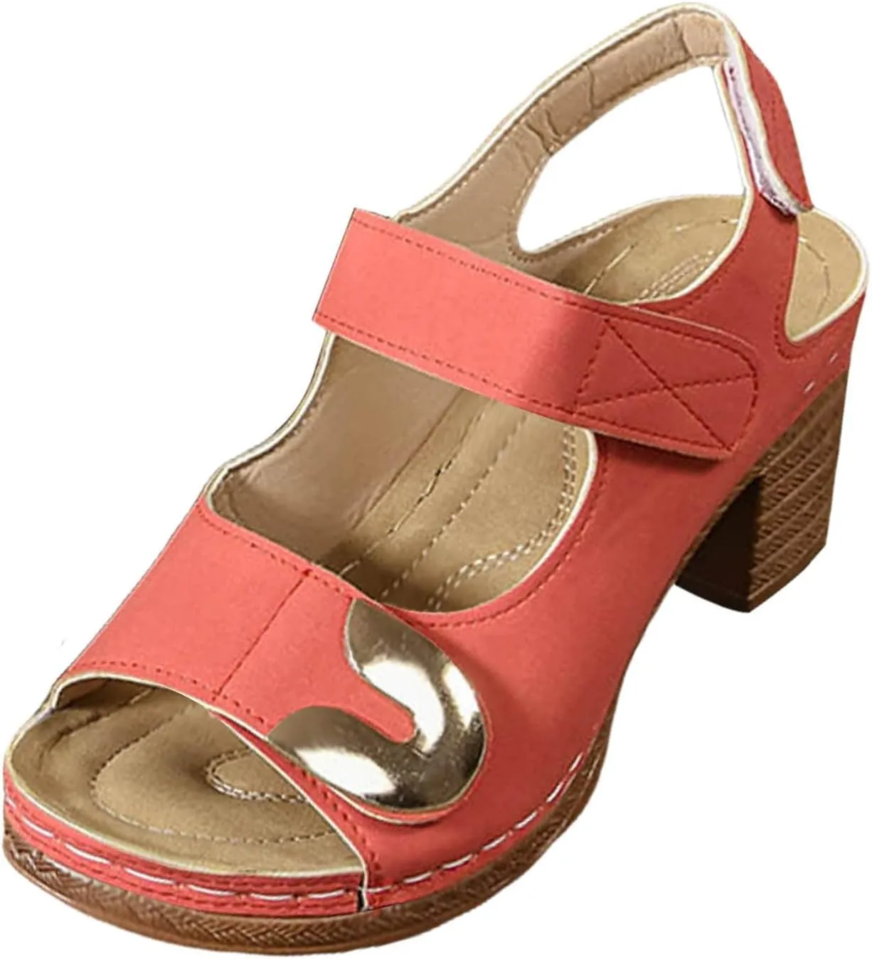 SuanlaTDS Women's Chunky Block Heels Sandals Comfortable Platform Summer Open Toe Ankle Strap Slingback Walking Dress Shoes 2025 Dressy Casual Outdoor High Heeled Sandal for Beach Vacation