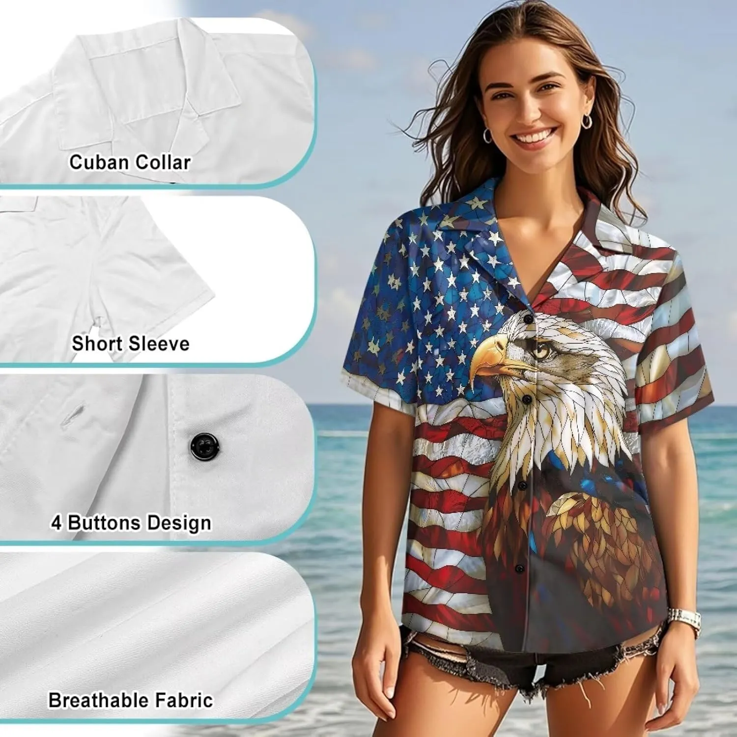 Summer Shirt for Women Casual Trendy Fashion Loose Fit Tunic Tops