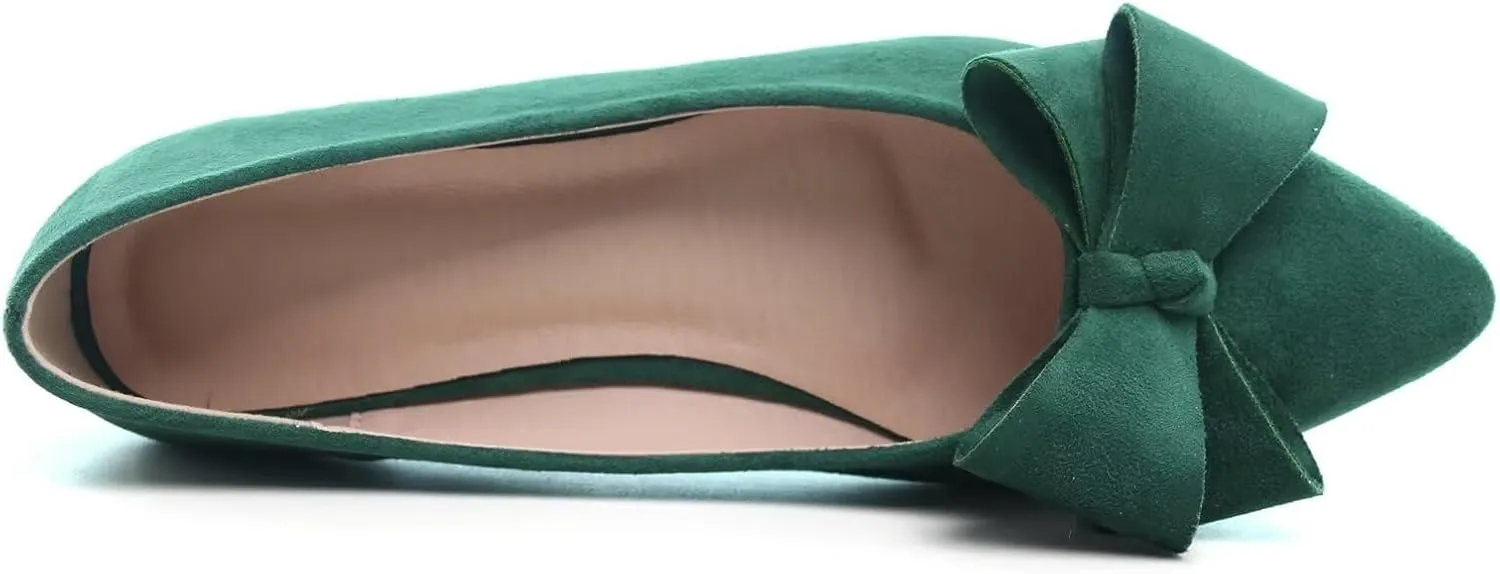 TN TANGNEST Women Classical Bowknot Flats Comfort Slip-on Pointed Toe Dress Shoes Walking Flats