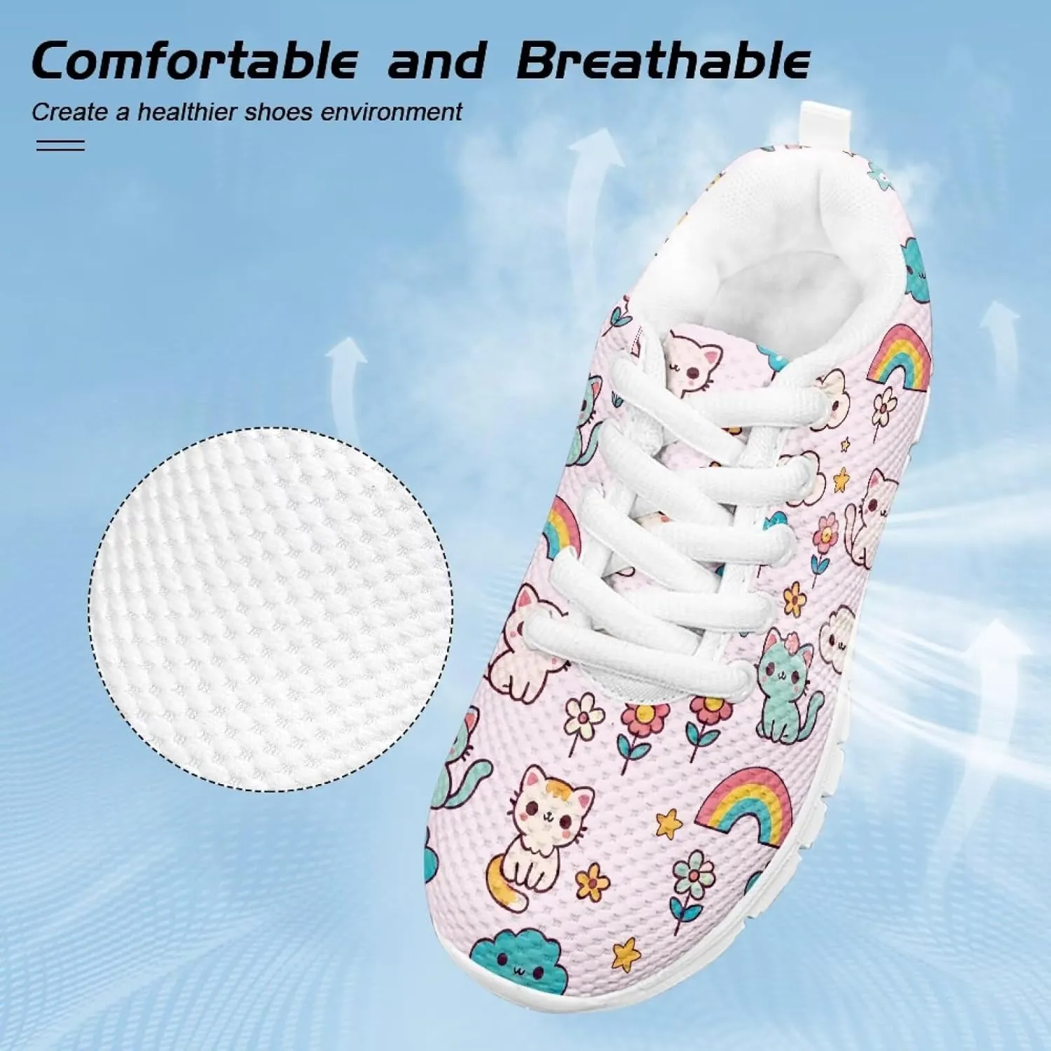 Trendy Girls Running Shoes Cute Sneakers for Kids School Athletic Shoes