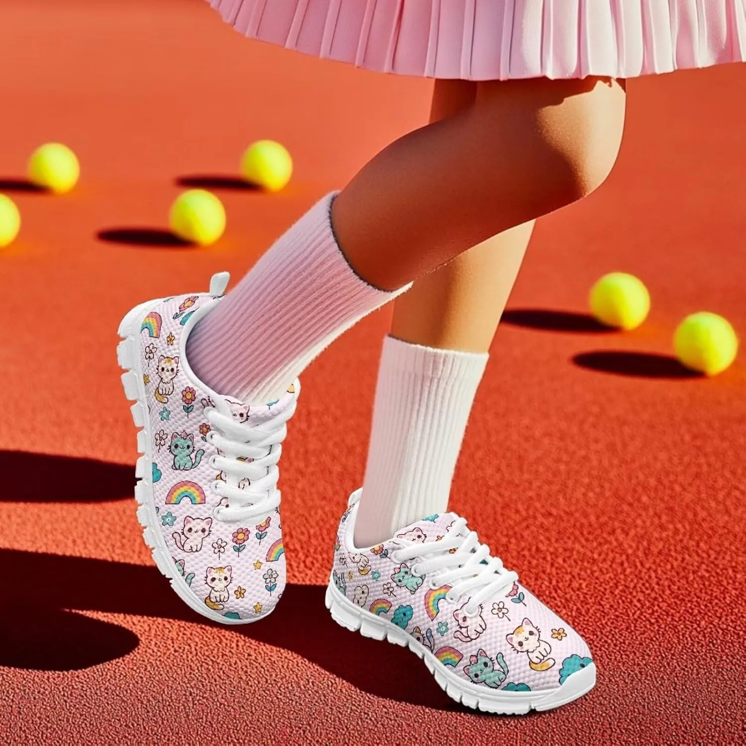 Trendy Girls Running Shoes Cute Sneakers for Kids School Athletic Shoes