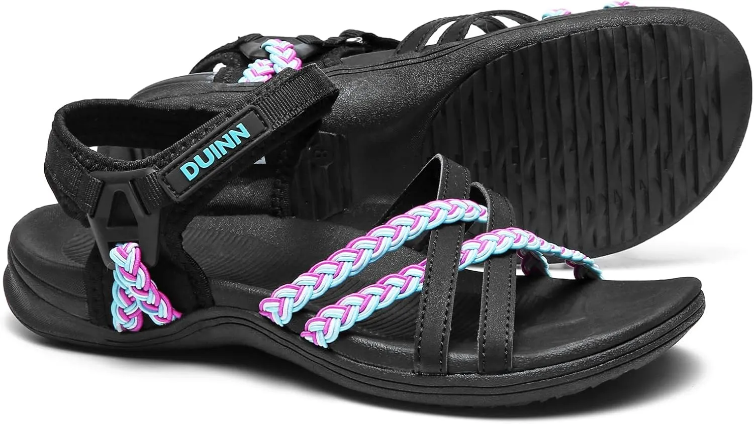 UBFEN Womens Hiking Sandals Sport Sandals Straps with Adjustable Hooks Arch Support Beach Vacation Casual Camping