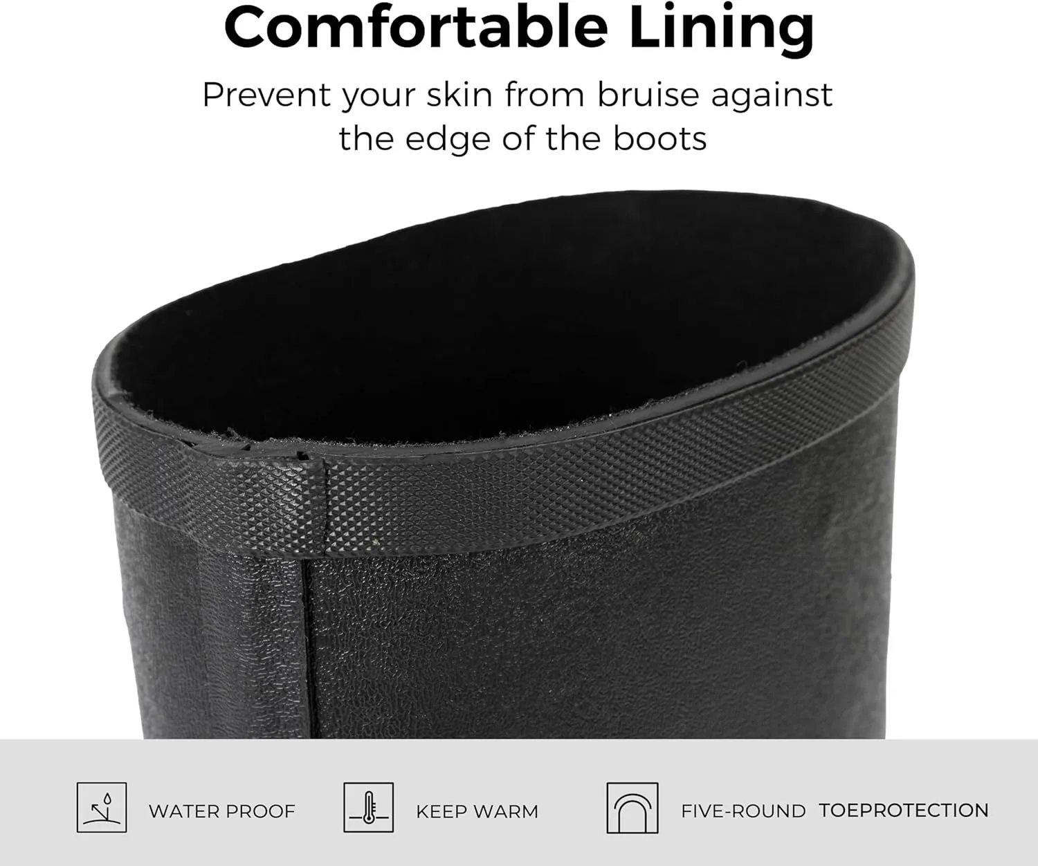 Ubon Rain Boots for Men Waterproof Rubber Boots Outdoor Work Garden Boots