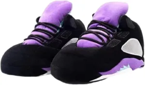 Unisex Cosy Trendy Sneaker Slippers - Warm Plush Anti-Skid Rubber Sole Comfy Fluffy Shoes - One-Size 6-12 Fleece Lined House Shoes