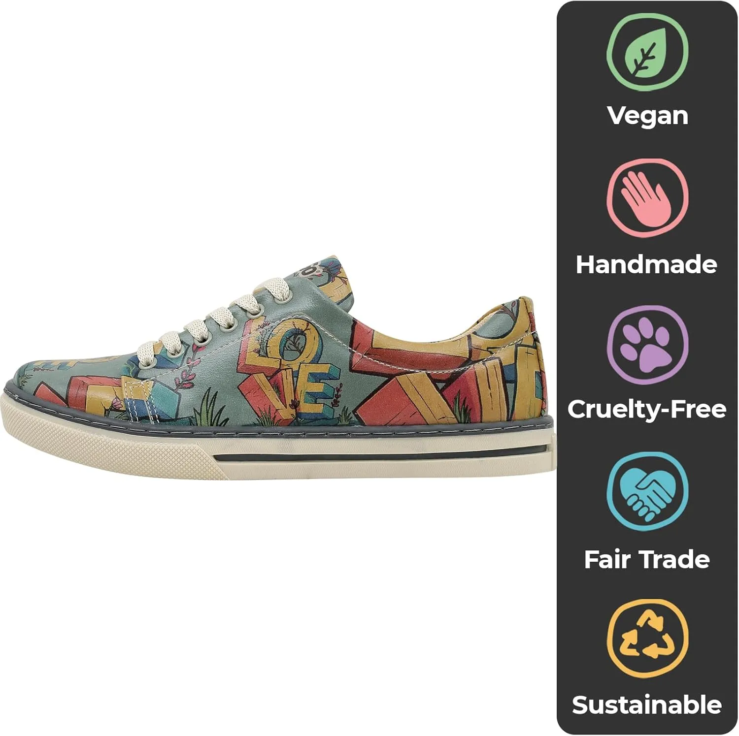 Vegan Leather Sneakers for Women - Handmade and Unique Design Fashion Sneakers for Women