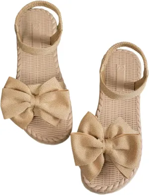 Verdusa Women's Bow Knot Flat Sandals Open Toe Ankle Strap Vacation Sandals