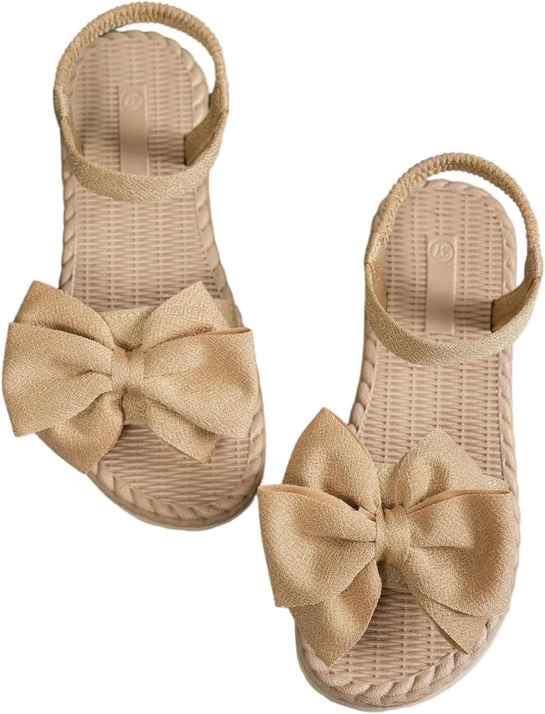 Verdusa Women's Bow Knot Flat Sandals Open Toe Ankle Strap Vacation Sandals