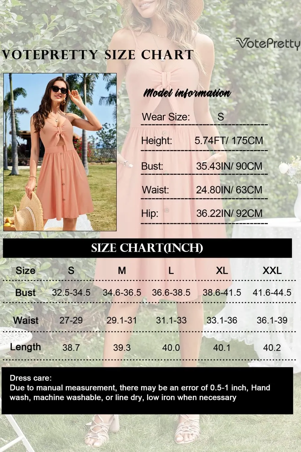 VOTEPRETTY Women's Summer Dresses Spring Sundresses Beach Clothes Outfit Vacation 2024 V Neck Casual Tropical Resort Hawaiian
