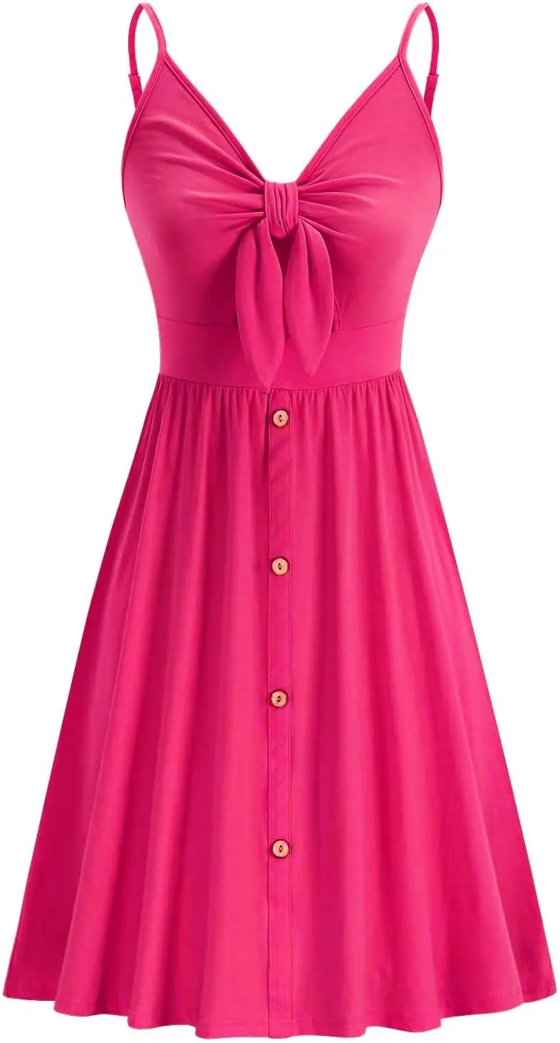 VOTEPRETTY Women's Summer Dresses Spring Sundresses Beach Clothes Outfit Vacation 2024 V Neck Casual Tropical Resort Hawaiian