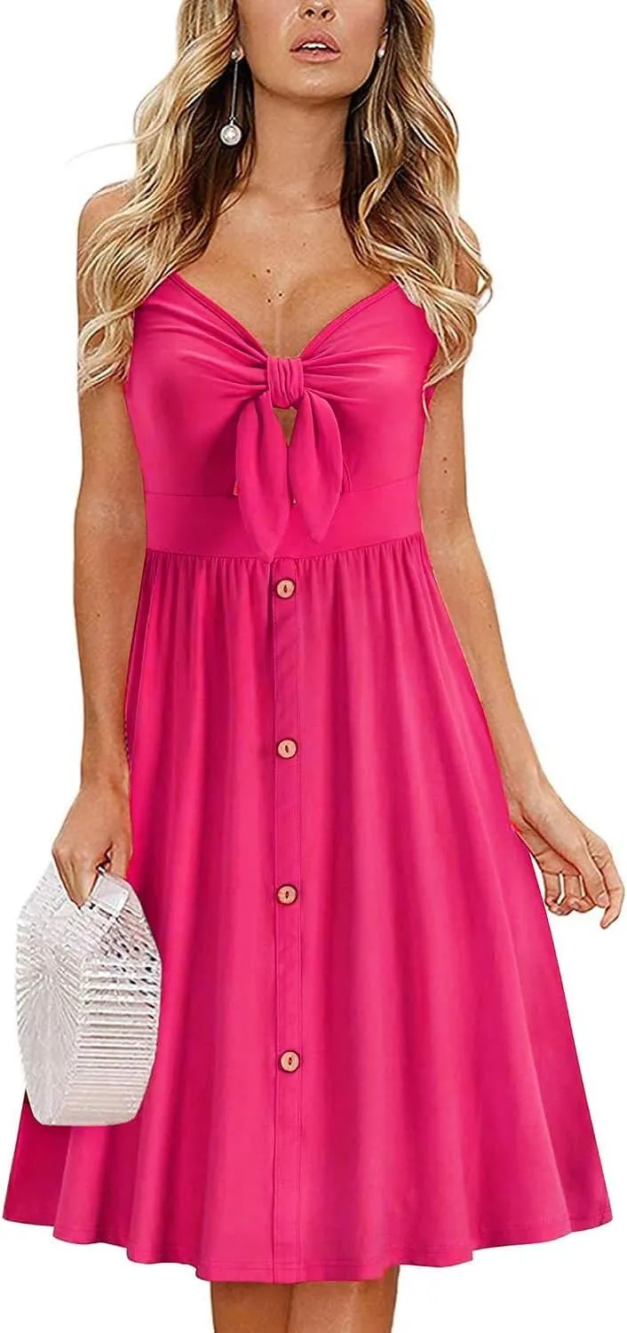 VOTEPRETTY Women's Summer Dresses Spring Sundresses Beach Clothes Outfit Vacation 2024 V Neck Casual Tropical Resort Hawaiian