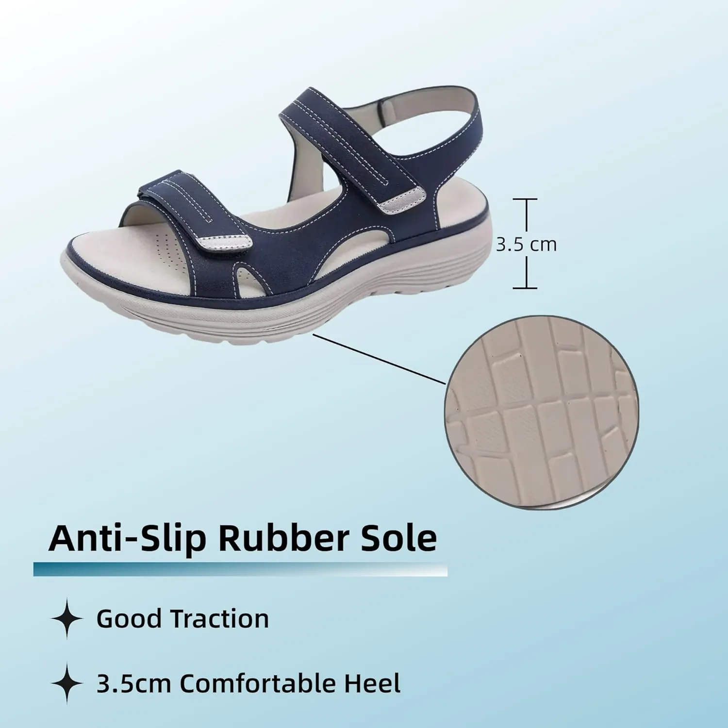 Walking Sandals Women Comfort Orthopedic Hiking Sandals Arch Support Sport Outdoor Thick Cushion Adjustable Strap Sandals
